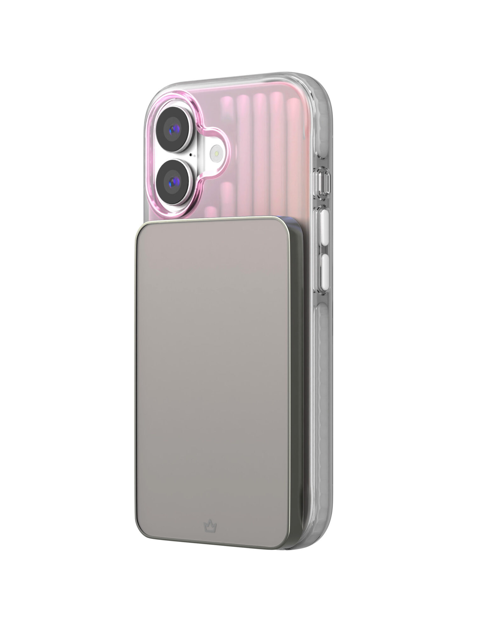 На фото изображено Чехол защитный VLP Pulse Case с MagSafe для iPhone 17, перламутровый
