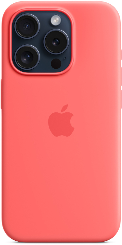 На фото изображено Чехол Apple MagSafe для iPhone 15 Pro, силикон, «Спелый нектарин»