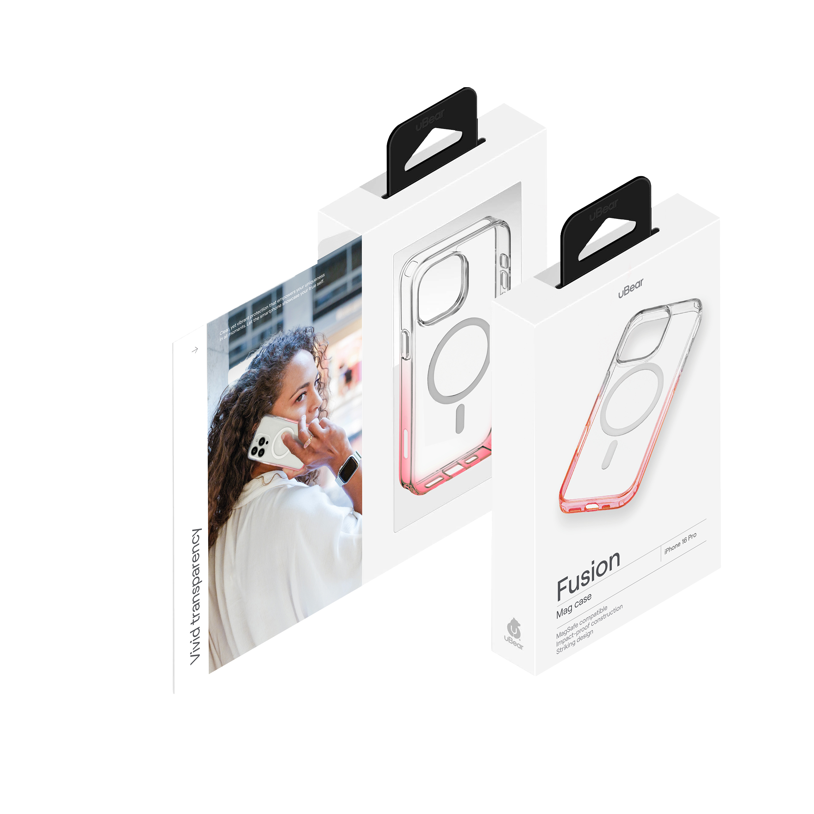 Чехол защитный uBear Fusion Mag Case для iPhone 16 Pro, неоновый розовый