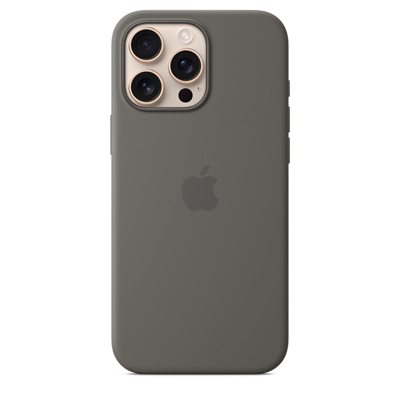 Чехол Apple для iPhone 16 Pro Max Silicone with MagSafe, серый Чехол Apple для iPhone 16 Pro Max Silicone with MagSafe, серый